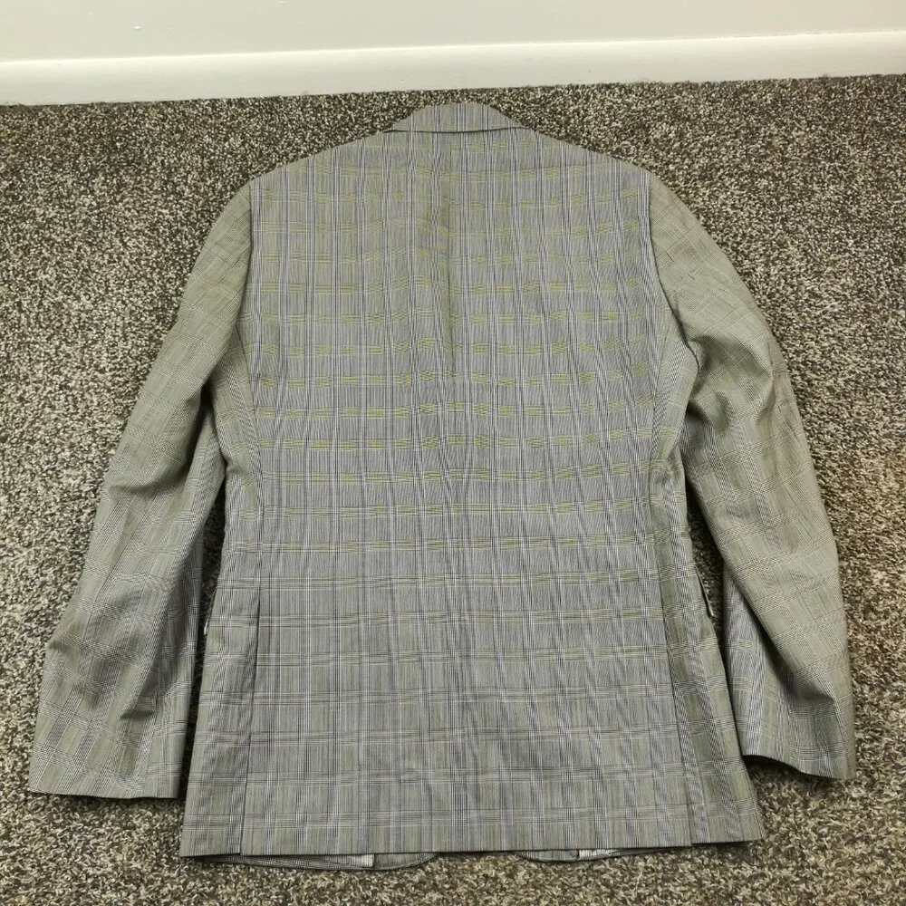 Brooks Brothers Sport Coat Angelico Italian Wool Glen Plaid Red Fleece Gray 36S